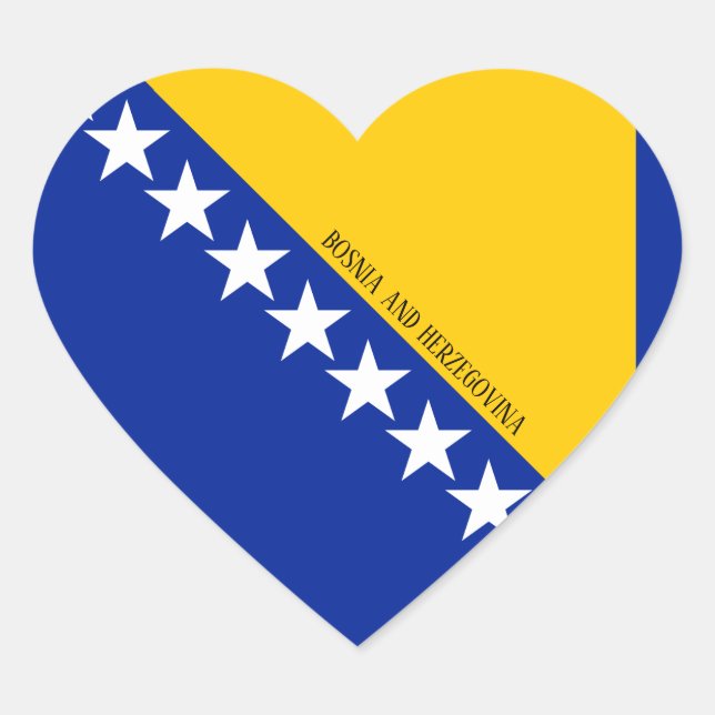 Bosnienflagge Patriotic Herz-Aufkleber (Vorderseite)