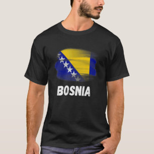 Bosnienflagge Pride Retro Bosnische Flaggenfamilie T-Shirt