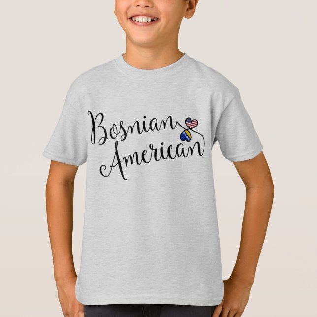 bosnisch-amerikanische Herzklopfe T-Shirt (Vorderseite)