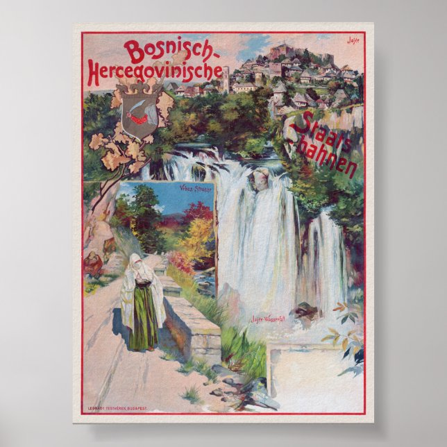 Bosnisch-Hercegovinische Staatsbahnen Poster 1901 (Vorne)