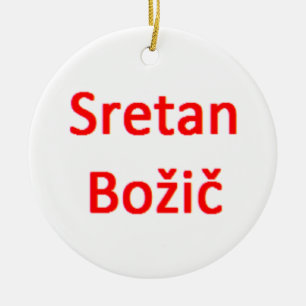 bosnisch Sretan Bozic Keramik Ornament