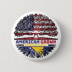 Bosnisch USA USA Vereinigte Staaten Tree Button