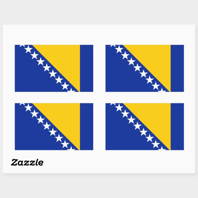 Bosnische Flagge, Flagge von Bosnien und Herzegowi Rechteckiger Aufkleber