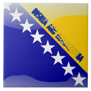 Bosnische Flagge Fliese