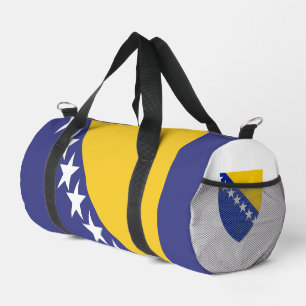 Bosnische Flagge und Wappen Duffle Bag