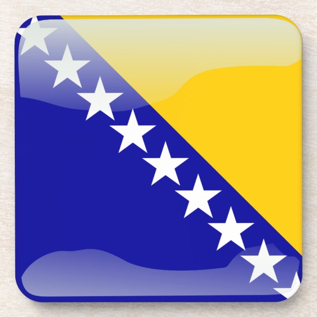 Bosnische glatte Flagge Untersetzer (Vorderseite)