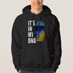 Bosnische und estnische DNA-Flagge-Herkunft-Mischu Hoodie