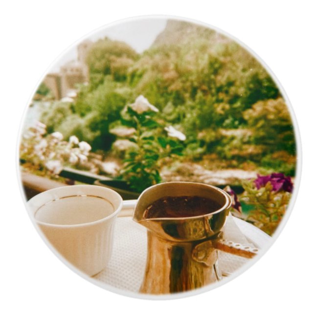 Bosnischer Kaffeepause in Mostar Keramikknauf (Vorderseite)