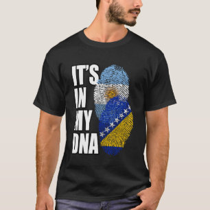 bosnisches und argentinisches DNA-Flaggengebiet T-Shirt