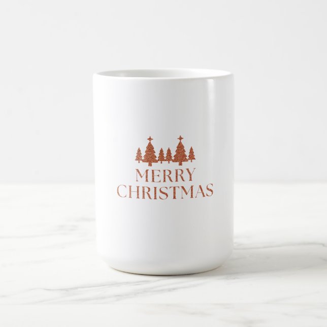 Bosque de Árboles de Navidad con Brillo Oro Rosado Kaffeetasse (Mittel)