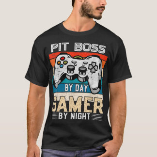 Boss am Tag Gamer bei Nacht Video-Gaming-Fans R T-Shirt