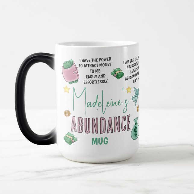Boss Babe Abundance Money Mindset Affirmations Verwandlungstasse (Links)