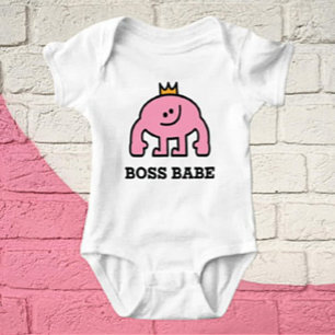 Boss Babe Crosa Abbildung Baby Bodysuit Strampler