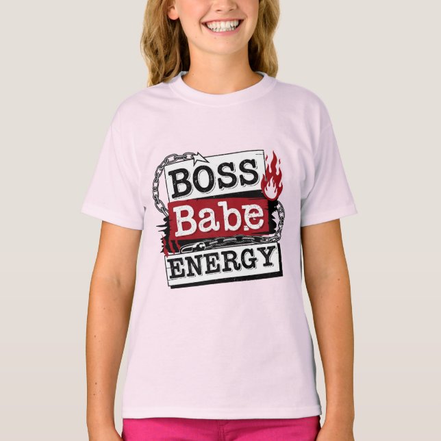 Boss Babe Energie – Pink Power T-Shirt (Vorderseite)