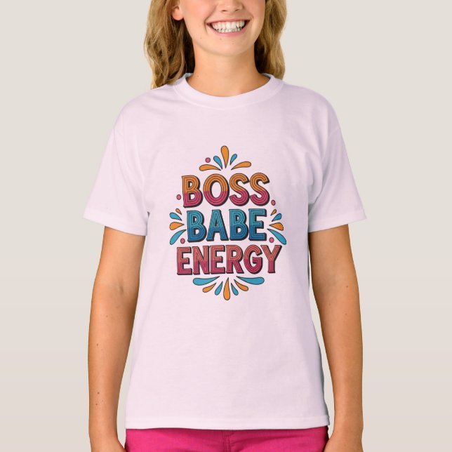 Boss Babe Energy – Pink Power Tee (Vorderseite)