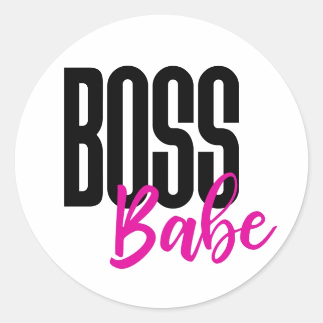 Boss Babe, Girl Boss Runder Aufkleber (Vorderseite)