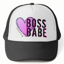 Boss Babe Heart Pink Trucker Hat Ladies Diva Girls