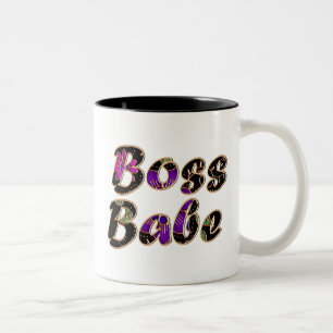 Boss Babe in Black Floral Zweifarbige Tasse