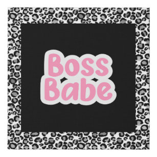 Boss Babe Leopard Print Leinwand Art