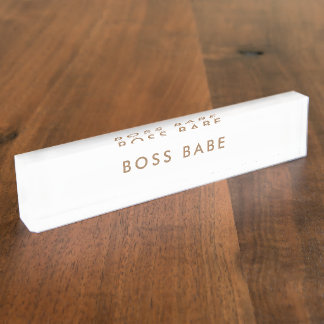 Boss Babe Minimalistisch moderne Namplate Namensplakette