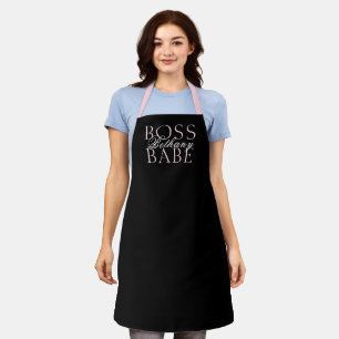 Boss Babe Name Blush Black Girl Schürze