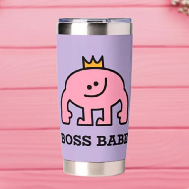 Boss Babe Thermal Tumbler - Rosa Kronenenergie Thermobecher (Von Creator hochgeladen)