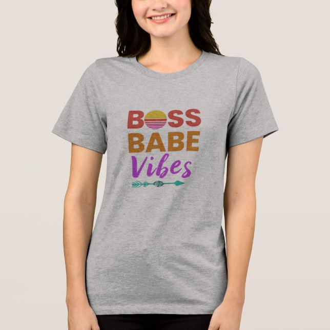 Boss Babe Vibes Empowerment von T-Shirt Tri-Blend Shirt (Vorderseite)