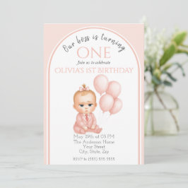 Boss Baby Girl - Einladung zum Geburtstag - Pink P
