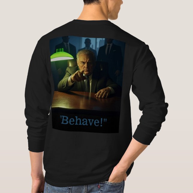 Boss benehmen sich Männer schwarzer, langärmeliger T-Shirt (Rückseite)