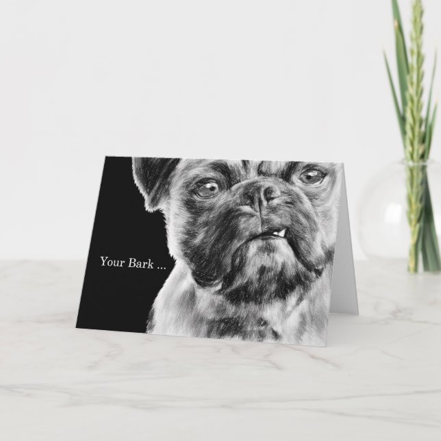Boss Birthday Funny Grumpy Mops Dog Karte (Vorderseite)