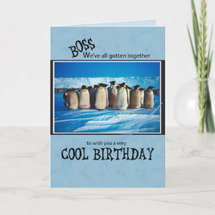 Boss Birthday, Pinguin alle von uns Karte