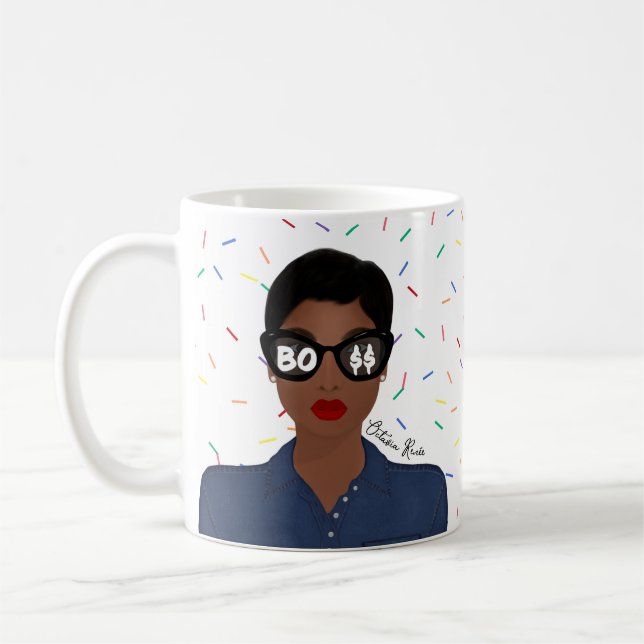 Boss Celebration Name Afriamerikanisch Kaffeetasse (Links)
