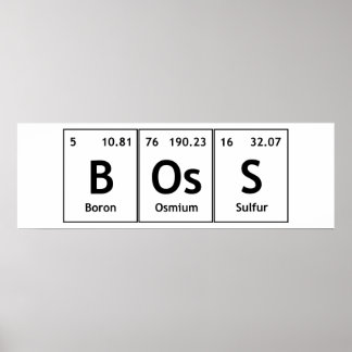 BOsS Chemistry Periodic Table Words Elements Atoms Poster
