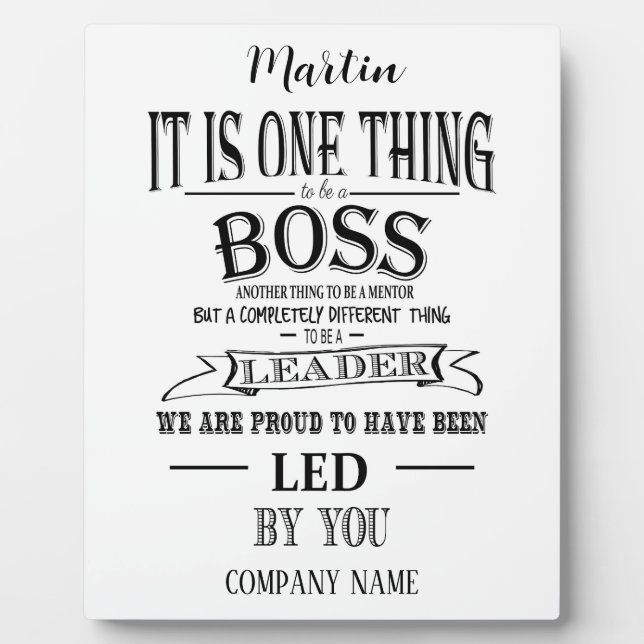 Boss DANK SIE BOSS "phantastischer Chef Fotoplatte (Vorderseite)