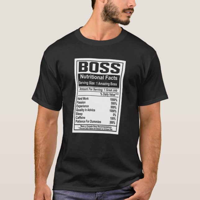 Boss Day ernährungswissenschaftliche Fakten Phanta T-Shirt (Vorderseite)