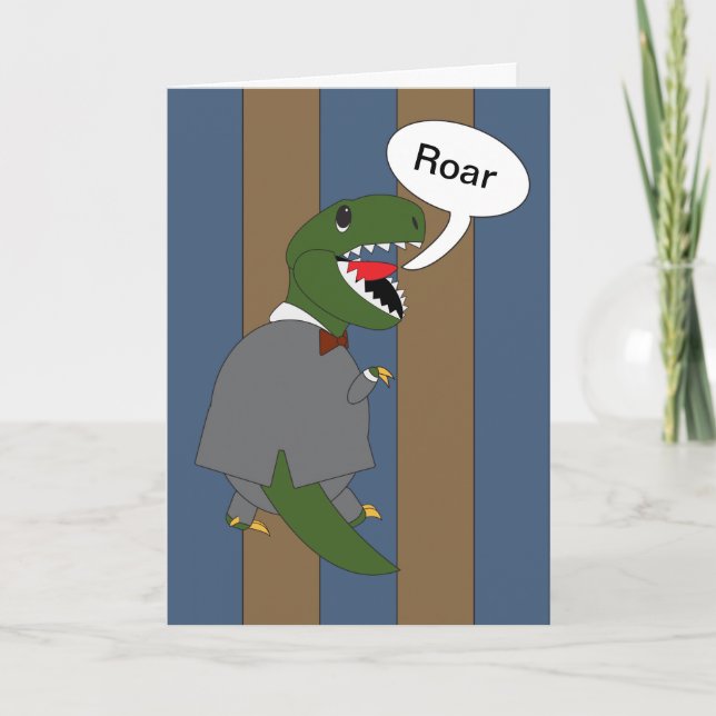 Boss Day T-Rex Dinosaurier (männlich) Funny Karte (Vorderseite)