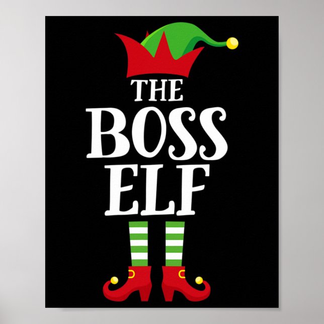 Boss Elf Family Matching Christmas Group Elf Pajam Poster (Vorne)