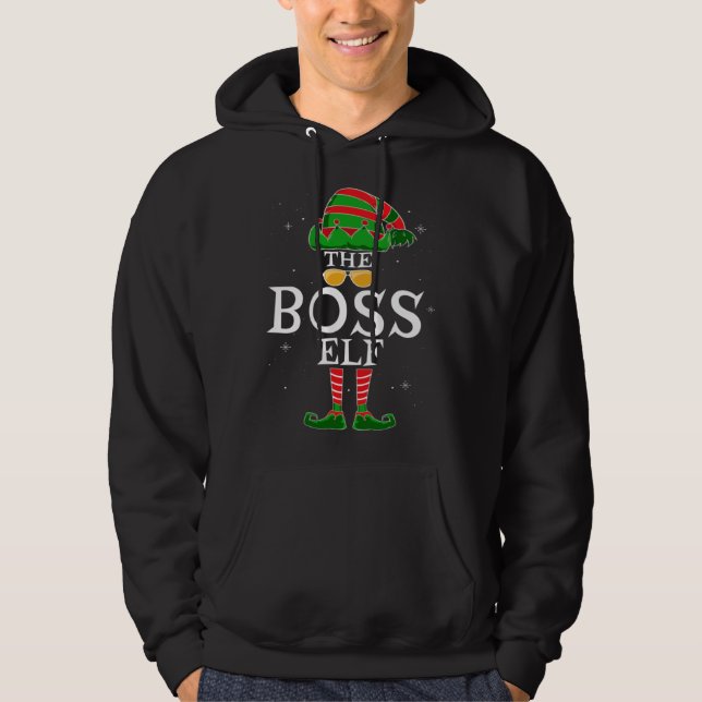 Boss Elf Group Matching Family Christmas Work Hoodie (Vorderseite)