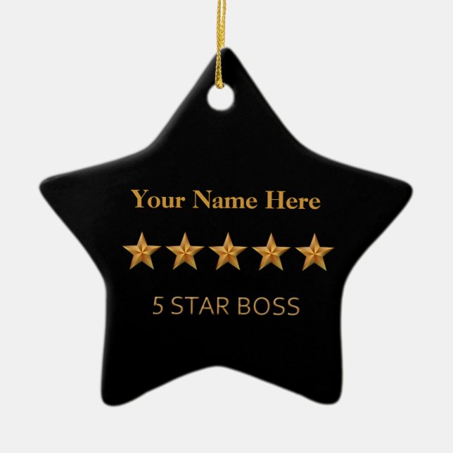 Boss Five 5 Sterne Weihnachtssternornament Keramik Ornament (Vorne)