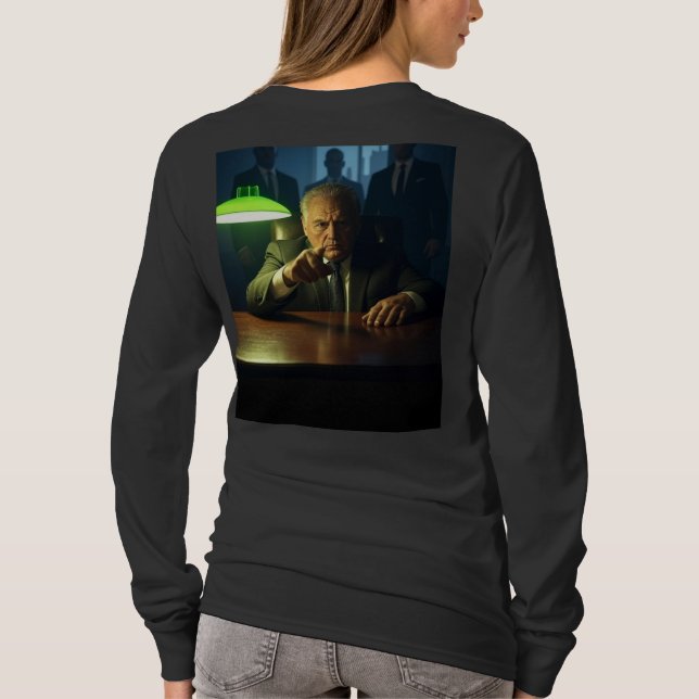 Boss Frauen schwarzer, langärmeliger T - Shirt hin (Rückseite)