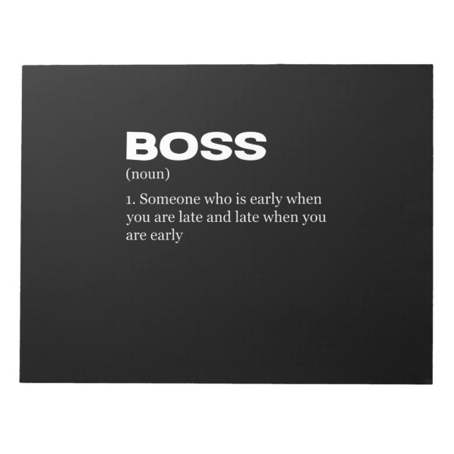 Boss Funny Definition Happy Boss's Day Notizblock (Vorderseite)