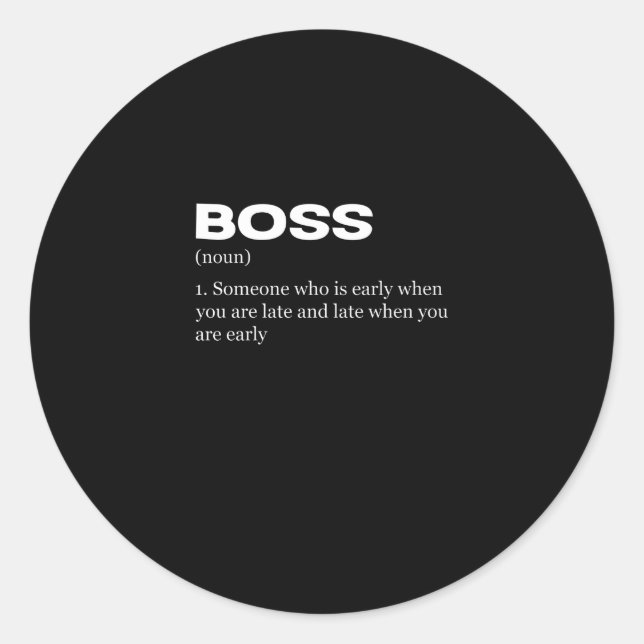 Boss Funny Definition Happy Boss's Day Runder Aufkleber (Vorderseite)