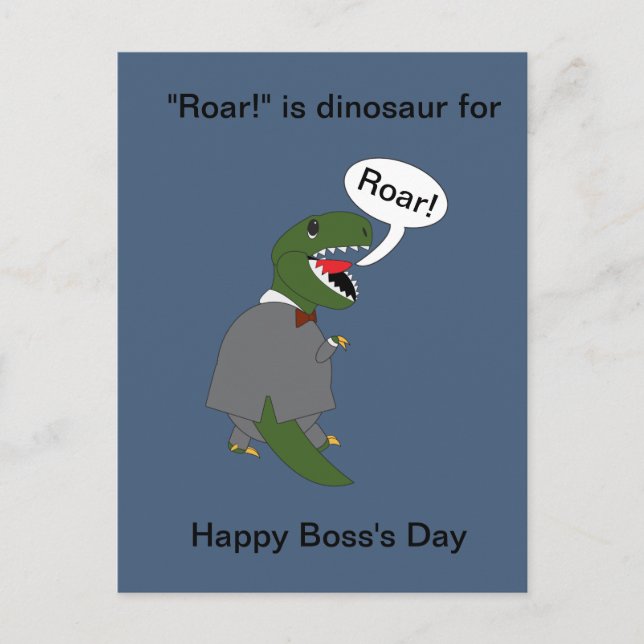 Boss Funny Dinosaur Happy Boss Day Personalize Postkarte (Vorderseite)