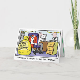 Boss gibt Büromitarbeitern die Sack-Weihnachtskart Karte
