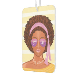 Boss Girl Retro African America Beach Beauty Autolufterfrischer