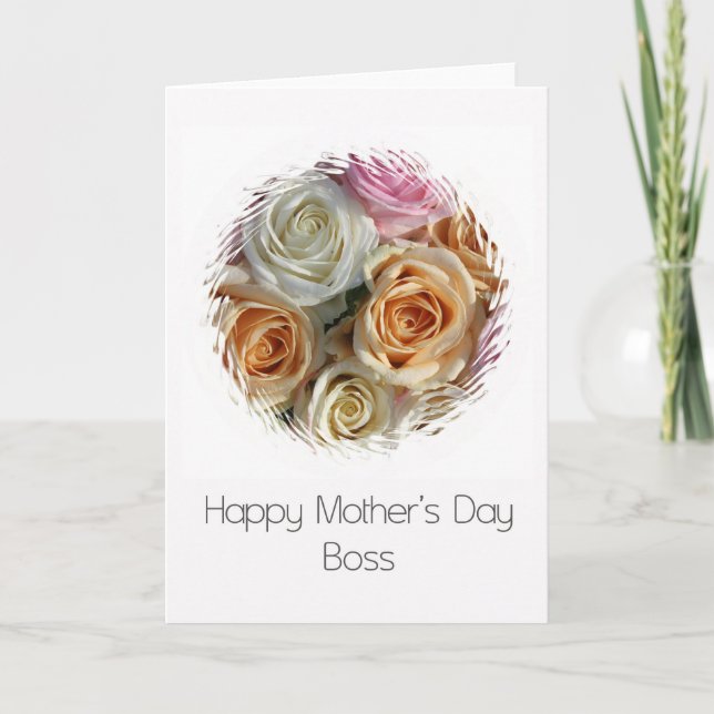 Boss Happy Mother Day Rose Card Karte (Vorderseite)