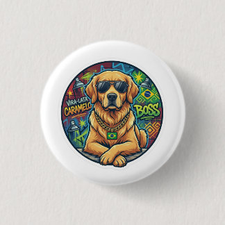 Boss Karamell-Hund-Straßen-Meme-Aufkleber Button