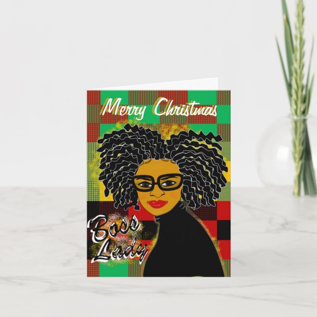 Boss Lady American Christmas Cards Karte (Vorderseite)
