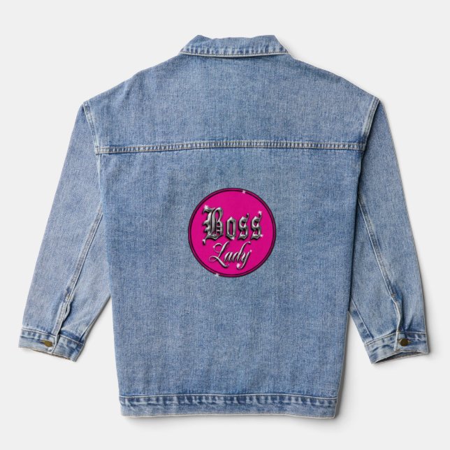 Boss Lady Classic Pink Logo Denim Jacket Jeansjacke (Rückseite)