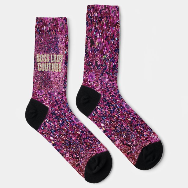 Boss Lady Couture Diamanten Crew Socken (Rechts)